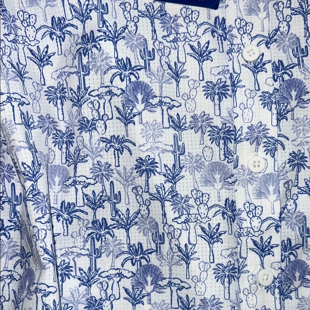 NWT Apt. 9 Men's Casual White and Blue Floral Shirt - Picture 3 of 7